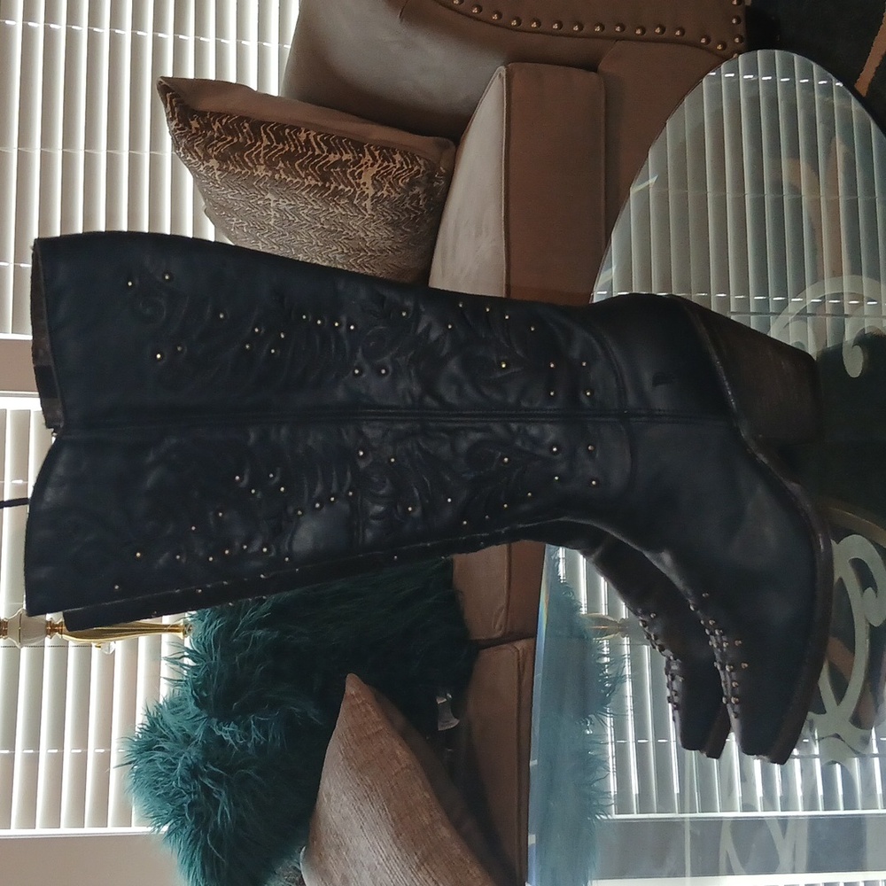 Reba genuine leather cowboy boots
